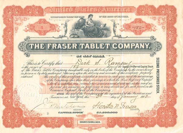 Fraser Tablet Co., of New York